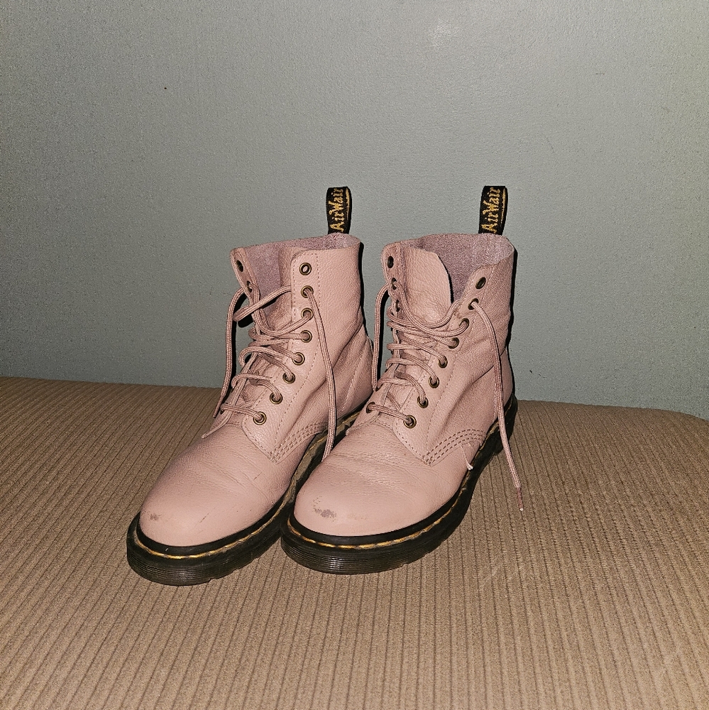 Dr. Martens Pink Leather Women's Boots